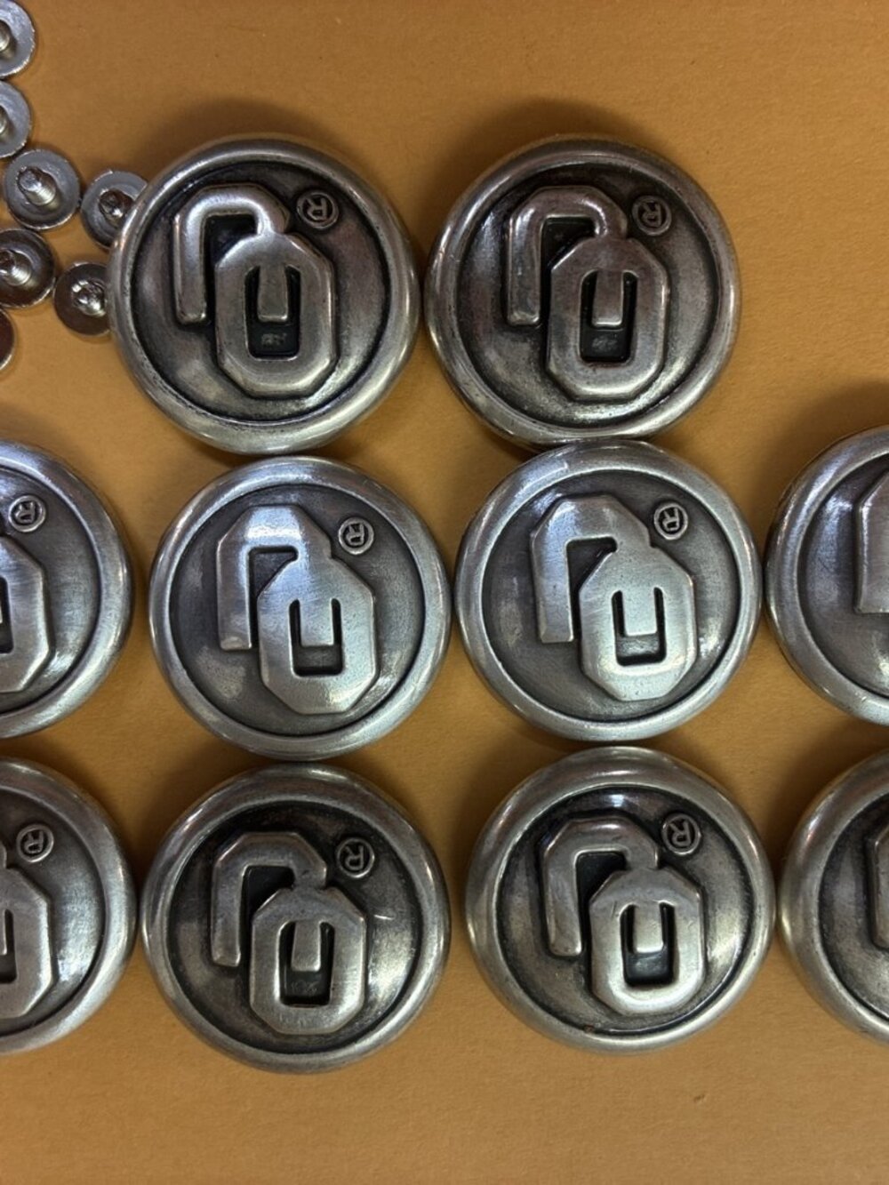 Lot of 10 Oklahoma University Sooners Conchos with Screws